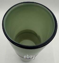 Studio Paran Silver Enso Hand Crafted Green Art Glass Vase by Richard Jones 2006