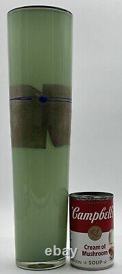 Studio Paran Silver Enso Hand Crafted Green Art Glass Vase by Richard Jones 2006