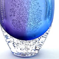 Studioglas Swedish Strombergshyttan Glass Vases 10.5 Tall Signed Set of 2 READ