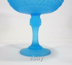 Stunning Art Deco Ice Blue Depression Glass Lidded Comport Lollie Bon Bon Dish