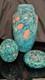 Stunning! Dale Tiffany Leona Hand Blown/painted Art Glass Set! Exquisite
