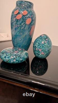 Stunning! Dale Tiffany Leona Hand Blown/painted Art Glass Set! Exquisite