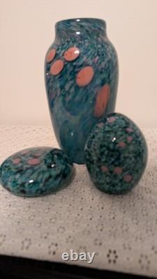 Stunning! Dale Tiffany Leona Hand Blown/painted Art Glass Set! Exquisite