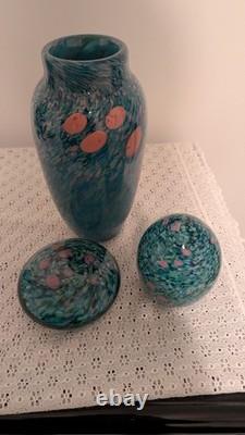 Stunning! Dale Tiffany Leona Hand Blown/painted Art Glass Set! Exquisite