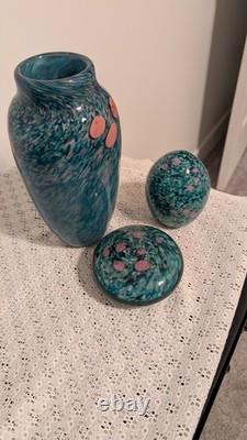 Stunning! Dale Tiffany Leona Hand Blown/painted Art Glass Set! Exquisite