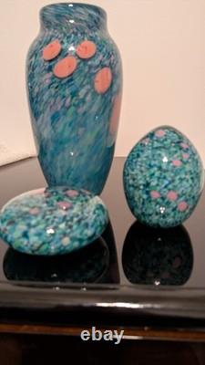 Stunning! Dale Tiffany Leona Hand Blown/painted Art Glass Set! Exquisite