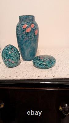 Stunning! Dale Tiffany Leona Hand Blown/painted Art Glass Set! Exquisite