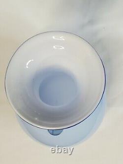 Stunning Italian 11 Cased Glass Vase Toso Murano Style Blue APPRAISED $350-$450