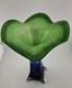Stunning Jack and The Pulpit Art Glass Hand Blown Vase Lilly Blue Green White