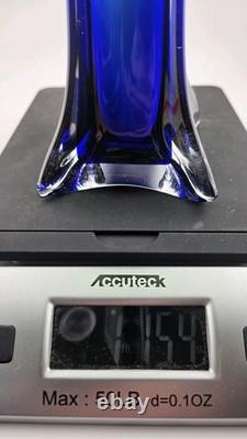 Stunning Jack and The Pulpit Art Glass Hand Blown Vase Lilly Blue Green White