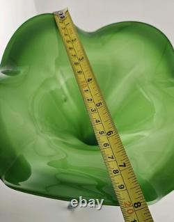 Stunning Jack and The Pulpit Art Glass Hand Blown Vase Lilly Blue Green White