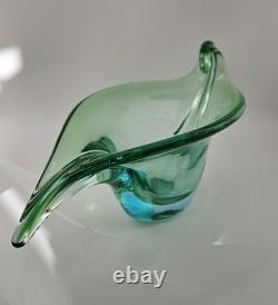 Stunning Murano Stretched Blue Green Glass Art Piece 12 UV Reactive. Beautiful