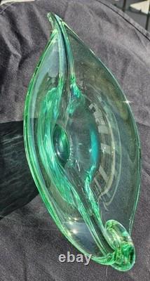 Stunning Murano Stretched Blue Green Glass Art Piece 12 UV Reactive. Beautiful