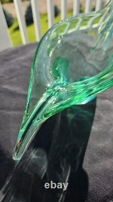 Stunning Murano Stretched Blue Green Glass Art Piece 12 UV Reactive. Beautiful