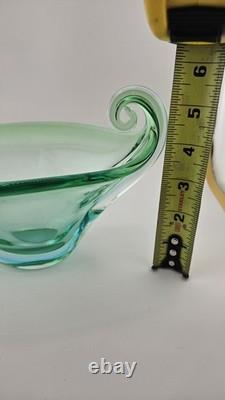 Stunning Murano Stretched Blue Green Glass Art Piece 12 UV Reactive. Beautiful