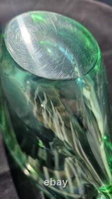 Stunning Murano Stretched Blue Green Glass Art Piece 12 UV Reactive. Beautiful