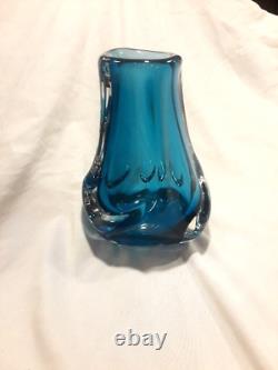 Stunning Paul Harrie Art Glass Vase (Blue Azure) River Series Signed with label