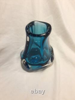 Stunning Paul Harrie Art Glass Vase (Blue Azure) River Series Signed with label