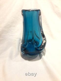 Stunning Paul Harrie Art Glass Vase (Blue Azure) River Series Signed with label