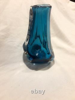 Stunning Paul Harrie Art Glass Vase (Blue Azure) River Series Signed with label