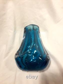 Stunning Paul Harrie Art Glass Vase (Blue Azure) River Series Signed with label