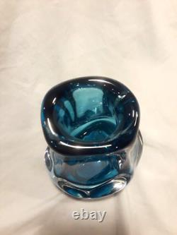 Stunning Paul Harrie Art Glass Vase (Blue Azure) River Series Signed with label