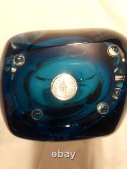 Stunning Paul Harrie Art Glass Vase (Blue Azure) River Series Signed with label