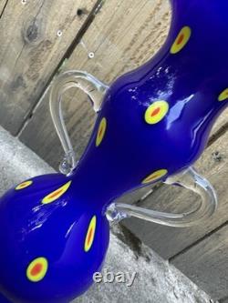 Stunning Pinkwater Art Glass Vase 1998 Greek Amphora Styled