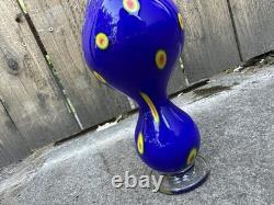 Stunning Pinkwater Art Glass Vase 1998 Greek Amphora Styled