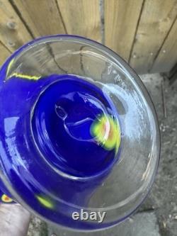 Stunning Pinkwater Art Glass Vase 1998 Greek Amphora Styled