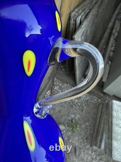 Stunning Pinkwater Art Glass Vase 1998 Greek Amphora Styled