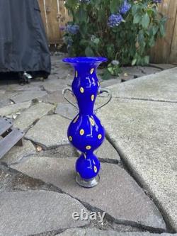 Stunning Pinkwater Art Glass Vase 1998 Greek Amphora Styled