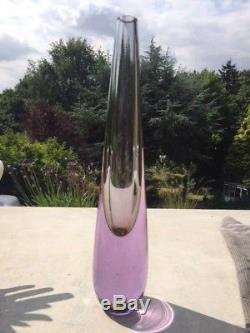 Stunning Rare Murano Sommerso Large Vase in Purple and Blue by Livio Labelled