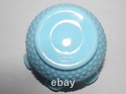Stunning Rare Vintage Fenton Hobnail Blue/turquoise Pastel Ruffled 5 5/8 Vase
