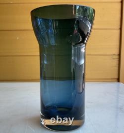 Stunning Smokey Blue Finnish Mid Century Riihimaen Lasi Oy Riihimaki Glass vase