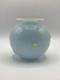 Sugiki & Zerkowitz Two Tone Studios MCM Blue Glass Vase Yellow Polka Dots Signed