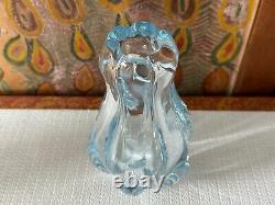 Swedish Orrefors Art Glass Stella Polaris Ice Blue Vases by Vicke Lindstrand (2)