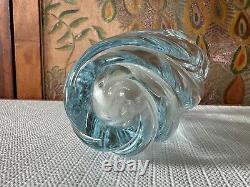 Swedish Orrefors Art Glass Stella Polaris Ice Blue Vases by Vicke Lindstrand (2)