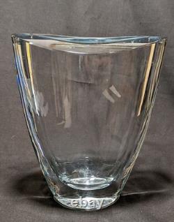 Swedish Strombergshyttan (Stromberg) Clear Crystal Glass Vase B561 Blue Tinge