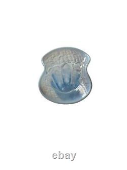 Swung Glass Vase Blue Opalescent Heavy Art Glass Collectible Rare Artisan Decor