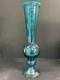 Tall Blue Art Glass Vase