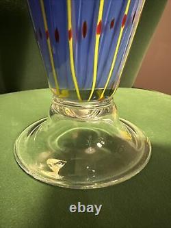 Tall Venetian Murano Sommerso Art Glass Vase