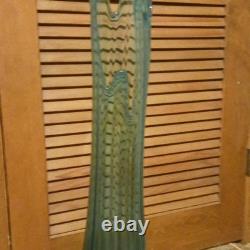 Tall peacock blue L. E. Smith Glass Vase Decorative Free-Standing for Any Room