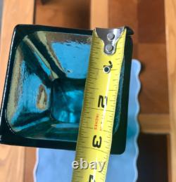 Teal Blue Floor Vase 21-inch-Tall Square Pyramidal Flower Vase weighs 10 lbs