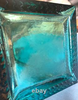 Teal Blue Floor Vase 21-inch-Tall Square Pyramidal Flower Vase weighs 10 lbs