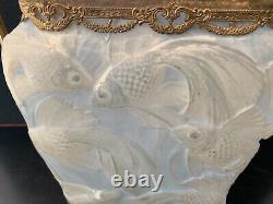 The Best Antique Phoenix/consolidated Glass Fish Vase With Gold Filigree Accent