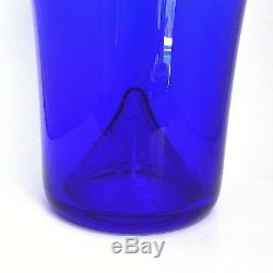 Tiffany Elsa Peretti Large Cobalt Blue Glass 10.5 Vase Signed Trumpet Shape