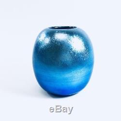 Tiffany Favrile Blue Iridescent Vase Signed LC 1995B