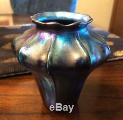 Tiffany Studios Blue Favrile Glass Vase