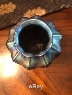 Tiffany Studios Blue Favrile Glass Vase